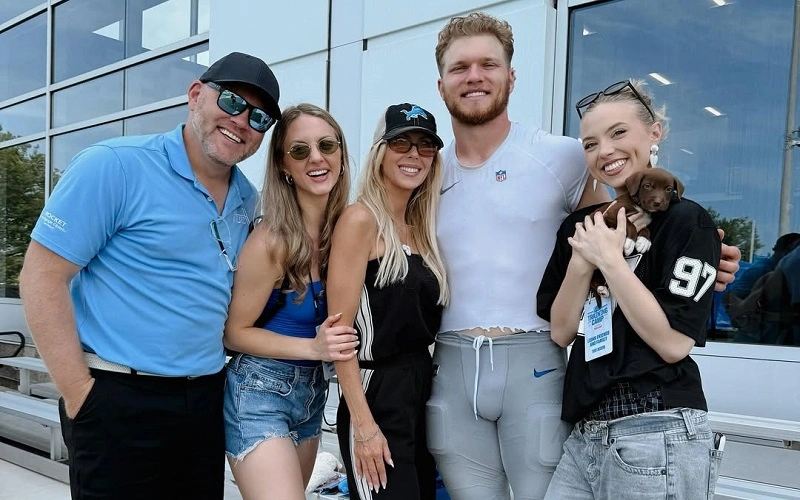Aidan Hutchinson Father, Mother, and Sisters at training center