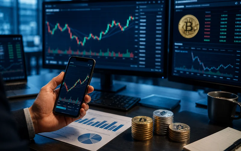 Crypto trading workstation in action